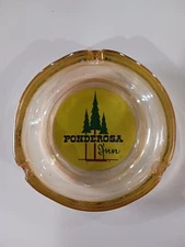 Vintage Glass Ashtray Ponderosa Inn 