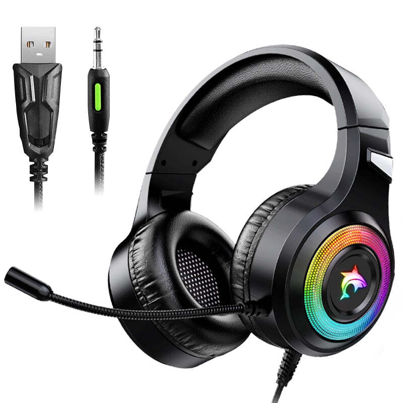 Gaming Headset With Microphone RGB Light-image