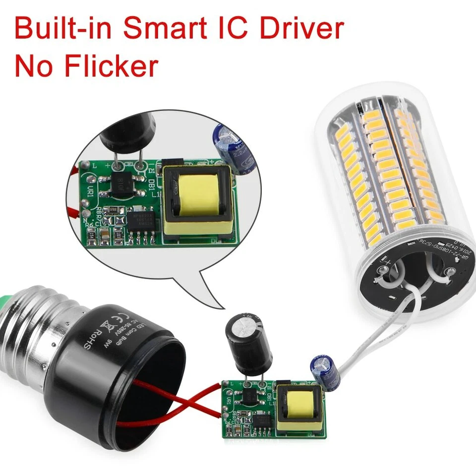 E27 LED lampe E14 SMD5736 LED Ampoule AC 110V 220V LED maïs lumière 3.5W 5W 7W - Image 3 of 4