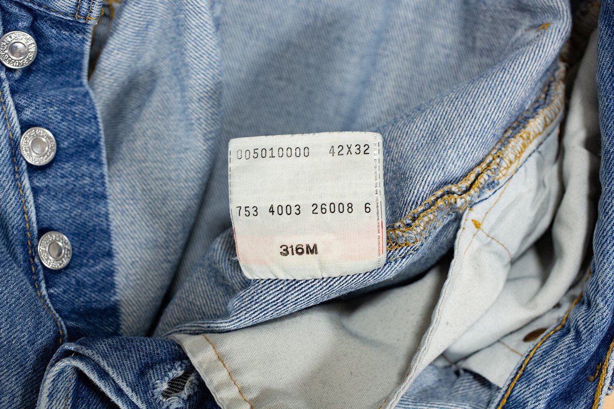 Men's Levi's 501-0000 Button Fly Straight Leg Denim Blue Jeans