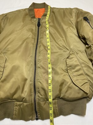 Jacket Flyer's Men Tan Bomber Flight Intermediate MA1 Military