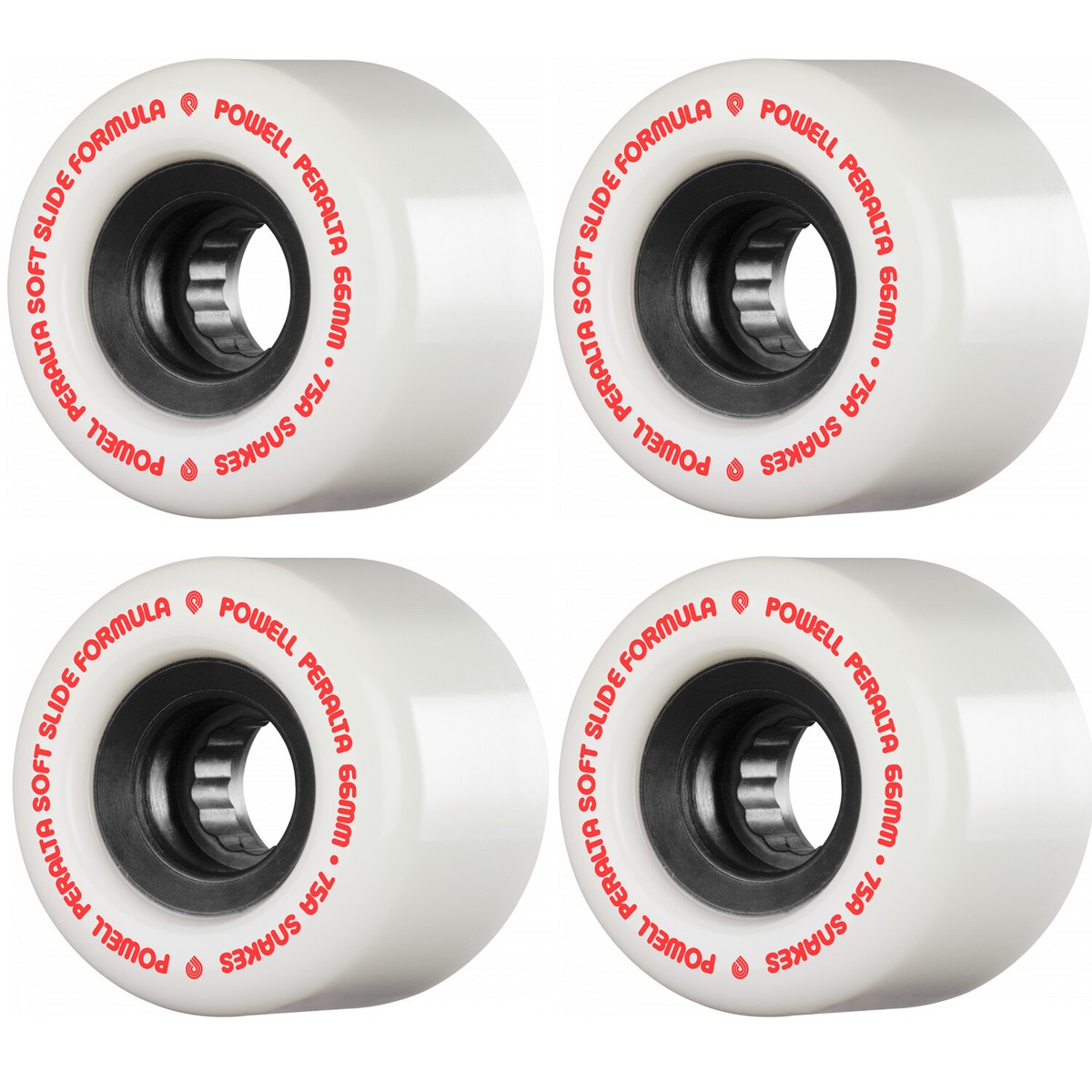Powell Peralta Longboard Wheels Snakes White 66mm 75A with