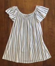 Womens ASOS TRAPEZE DRESS Elastic Neckline STRIPED Black and White US SIZE 4