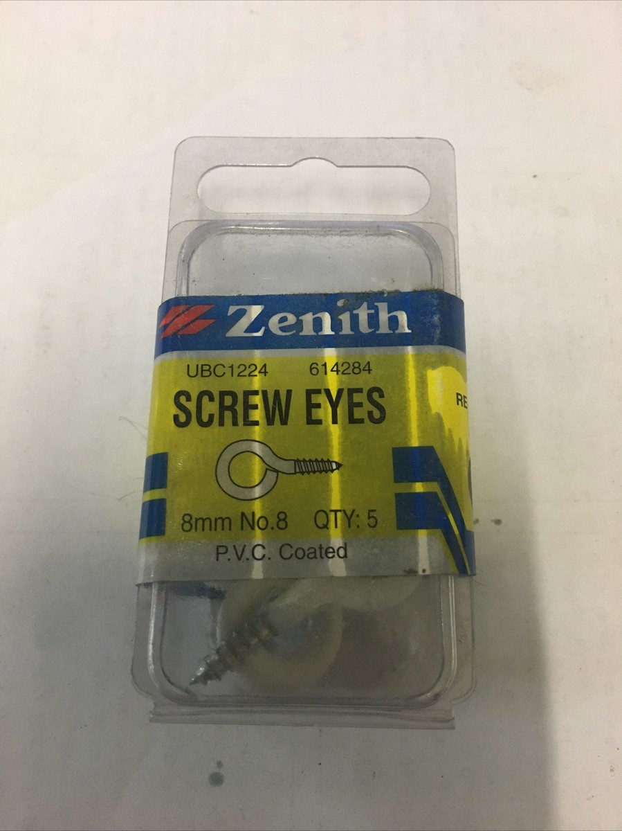 Zenith Screw Eyes 8mm No.8 x 15 Pieces PVC Coated | eBay UK