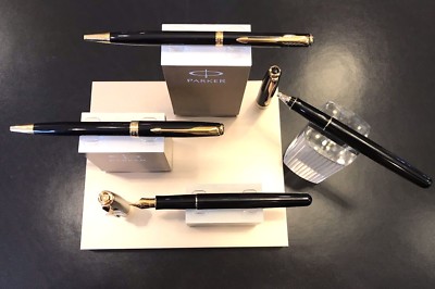 Parker Sonnet Black schwarz Lacquer GC Füllfederhalter Kugelschreiber Rollerball