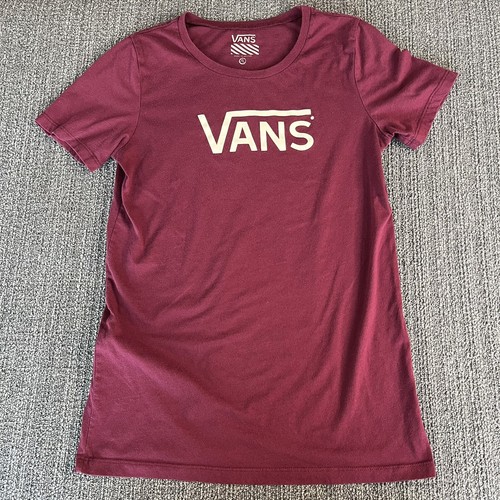 Vans Womens T Shirt Top XL Burgundy 