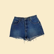 90s London Jean size 14 cut off jean shorts, vintage womens medium wash shorts