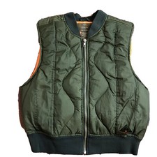 Boys Youth Calvin Klein Duck Feather Down Winter Vest Army Green Sz S