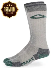 Drake Mens 80% Merino Wool Full Cushion Outdoor Work Boot Crew Socks 1 Pair