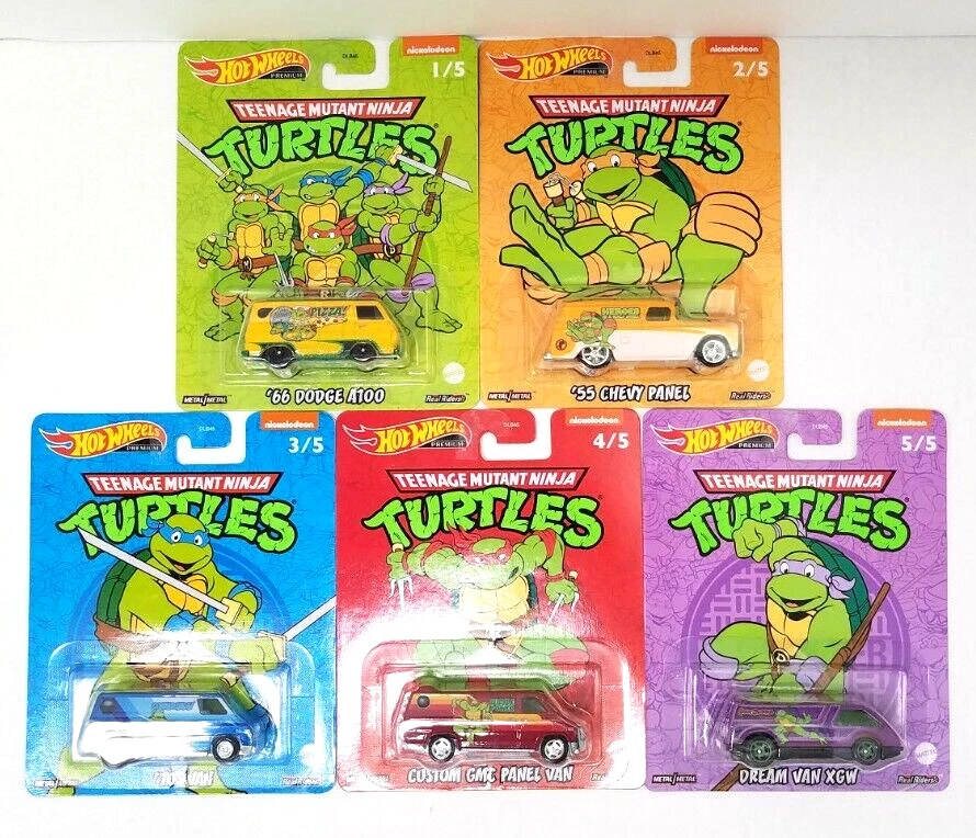 Hot Wheels Premium Teenage Mutant Ninja Turtles Full Set/5 TMNT New DLB45