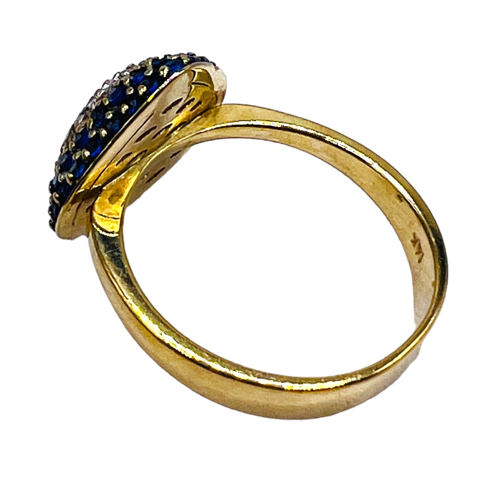 Solid 14k Yellow Gold Evil Eye Multi Gemstone Clu… - image 7