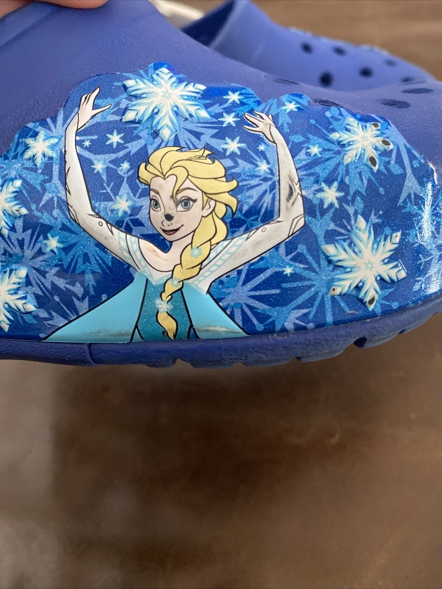 Crocs Clog Disney Light Up Snowflakes Blue White Kids C 11 Elsa Sling | eBay