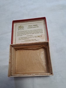 VINTAGE PALL MALL LONDON CIGARETTES BOX 50 FACTORY NO. 2153 3RD DIST. STATE NY