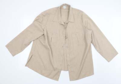 Daxon Damen beige Polyestermischung Knopfleiste Größe 24 Kragen