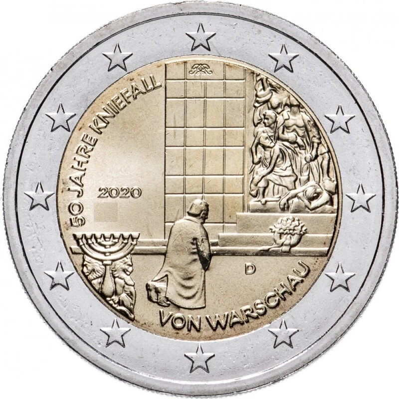 ALLEMAGNE 2 Euro Génuflexion de Varsovie Willy Brandt 2020 UNC - Photo 1/2
