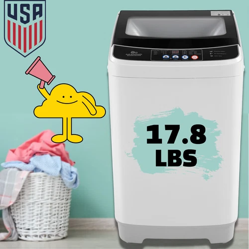 17.8/15.6lbs 2-in-1 Portable Washing Machine Energy Saving Washer Full-Automatic