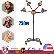 5Head Infrared Light Heat Therapy Red Lamp Salon Hair Perming Dyeing Steamer SPA