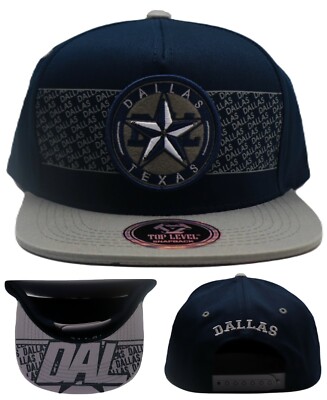 Dallas New Top Level City Leader Panel Cowboys Blue Gray Era Snapback Hat Cap
