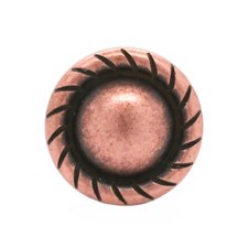 Button Concho Rope Edge Antique Copper Screw Back 1" 3177-10