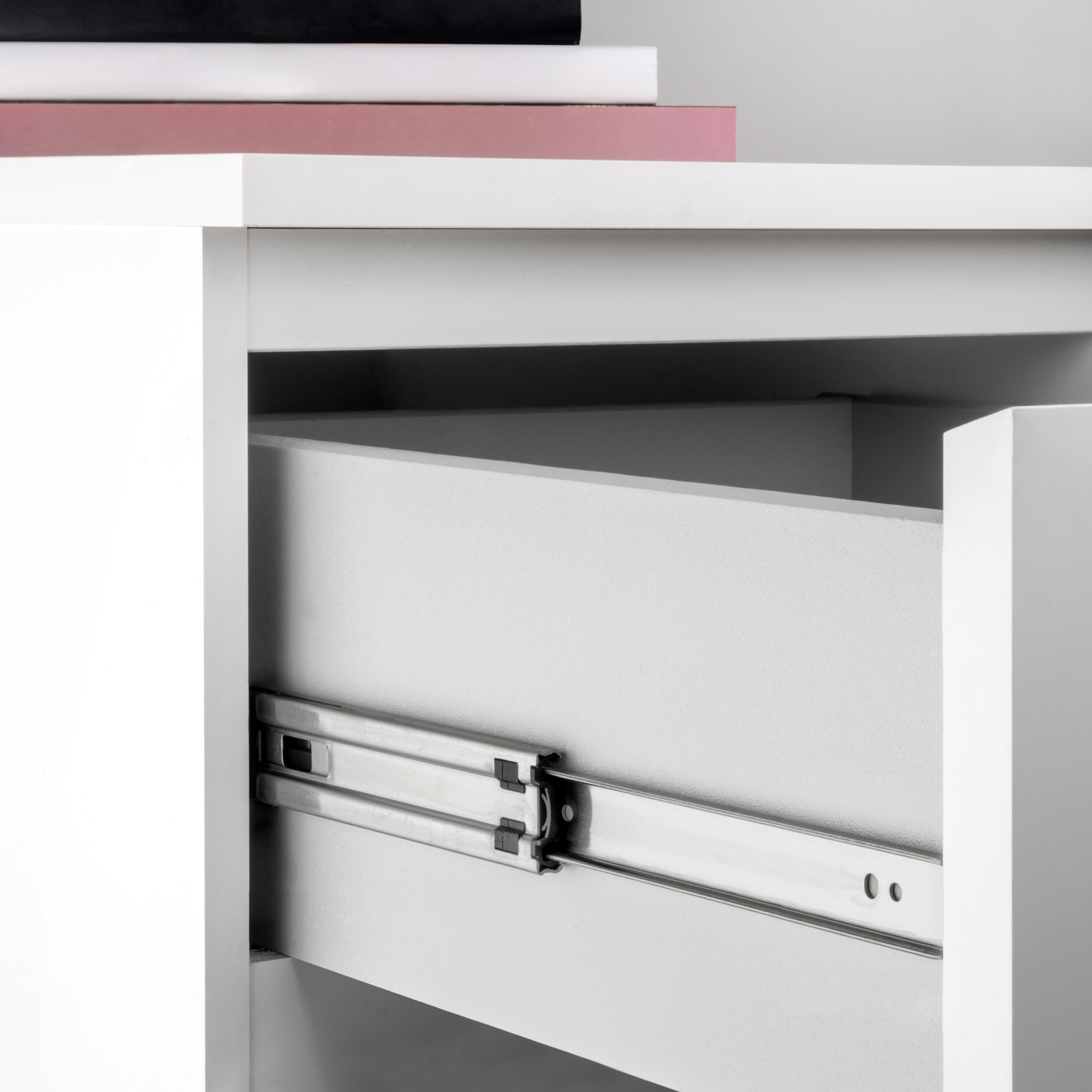 Emuca Lotto di 4 set guide per cassetti, a sfera, per cassetti con carichi pesan