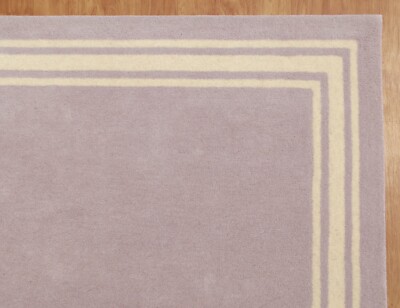 Hotel Harper Bordüre Lila Modern Handgetuftet 100% Wolle Weich Vorleger Carpet