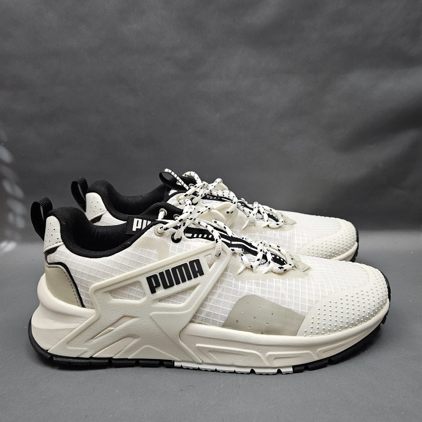 Puma Pacer+ Trail Shoes Mens 8.5 White Mesh Athletic Casual Low Top Sneakers