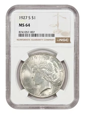 1927-S $1 NGC MS64 - Peace Dollar - Better Date from San Francisco