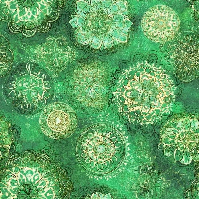 By The Yard ~ 108" Wide Medallions Sage Green  $3.99 Ships ANY Amount Of Fabric image 2