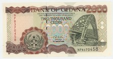 Ghana 2000 Cedis 4-8-2003 Pick 33.h UNC Uncirculated Banknote