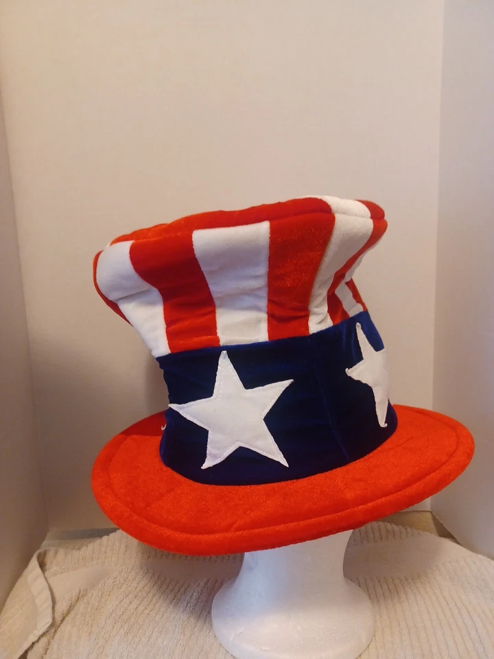 Sombrero de copa rojo blanco y azul 4to Foto 3 de 4