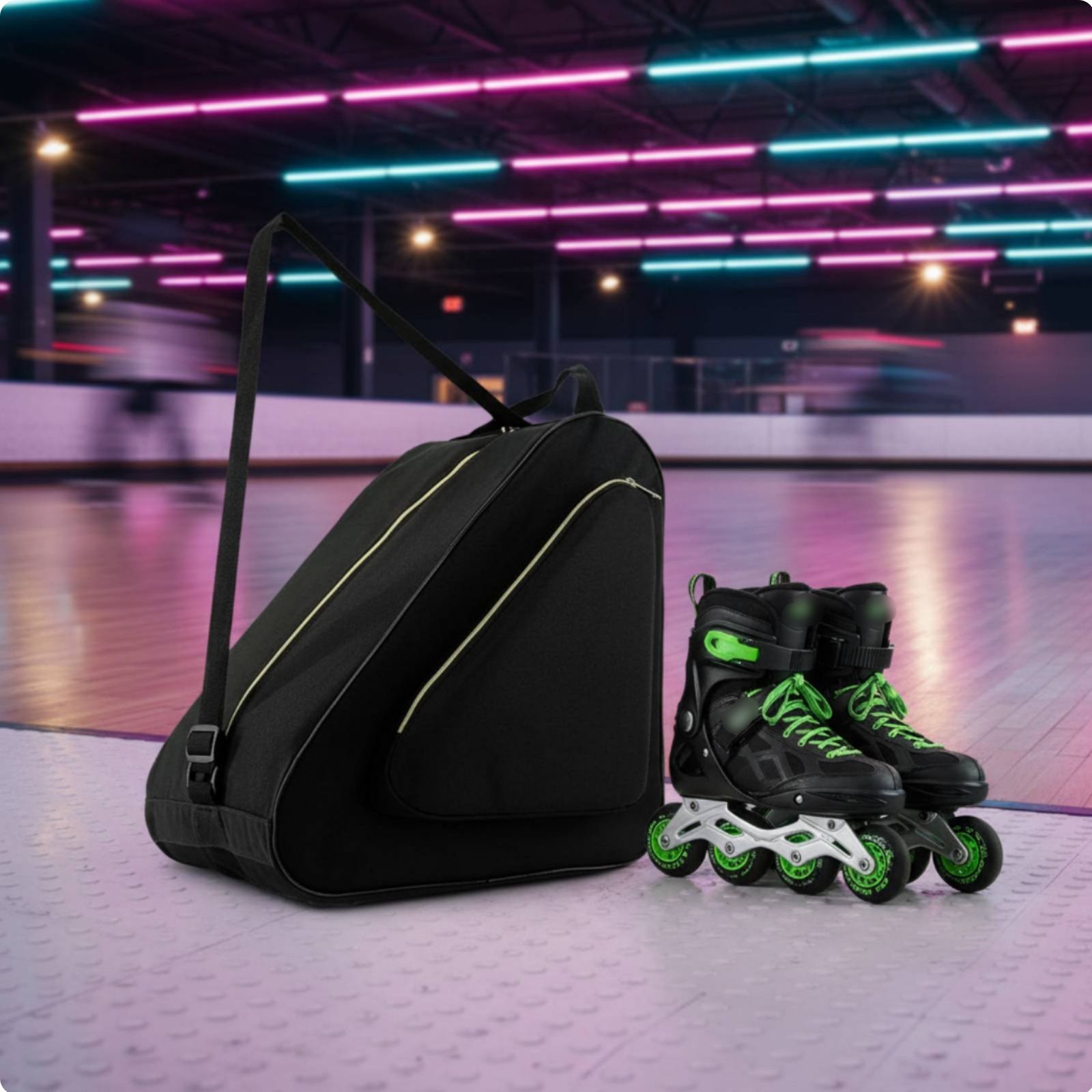 Dreieckige Schlittschuhtasche verstellbarer Schultergurt Rollschuh-Tragetasche