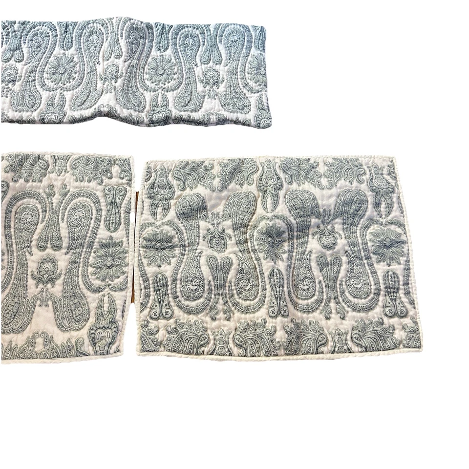 POTTERY BARN Isabelle Verde Jacquard Paisley Lana Mezcla Algodón Relleno Foto 3 de 4