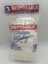 Vintage Bentley Disposable Baby Diapers Full Pack of 3 Discontinued Made In USA