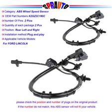 2x Abs Wheel Speed Sensor K2gz2c190c Rear Fwd For Ford Fusion Edge 19-20 Als3192