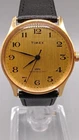 Vintage 1980s Timex British Manual Wind Gold Brushed Dial Dress Watch Working