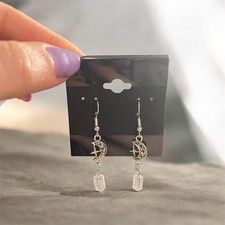HALF MOON AND STAR CELESTIAL DANGLE EARRINGS