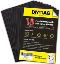 DIYMAG Magnetic Adhesive Sheets,4" x 6" 10 Pack Flexible Magnets for Craft