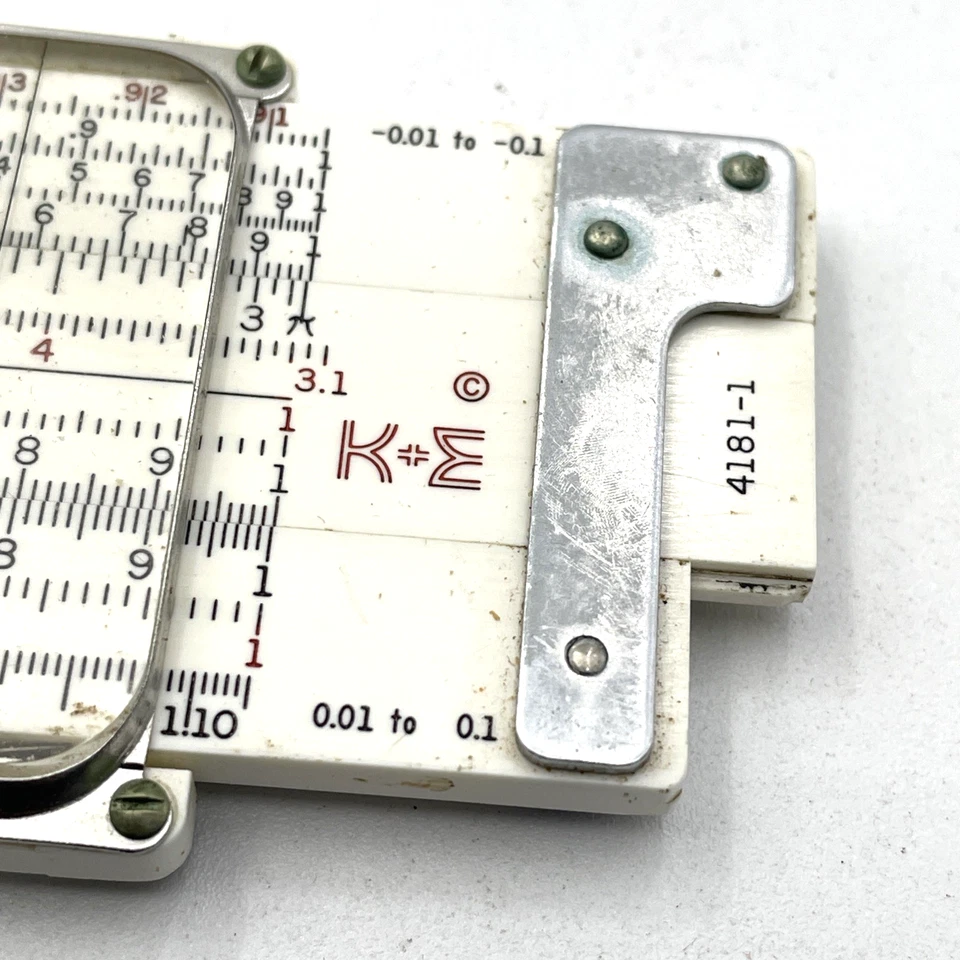 Regla deslizante Keuffel & Esser K+E 4181-1 vintage 7" con estuche K&E Foto 2 de 4