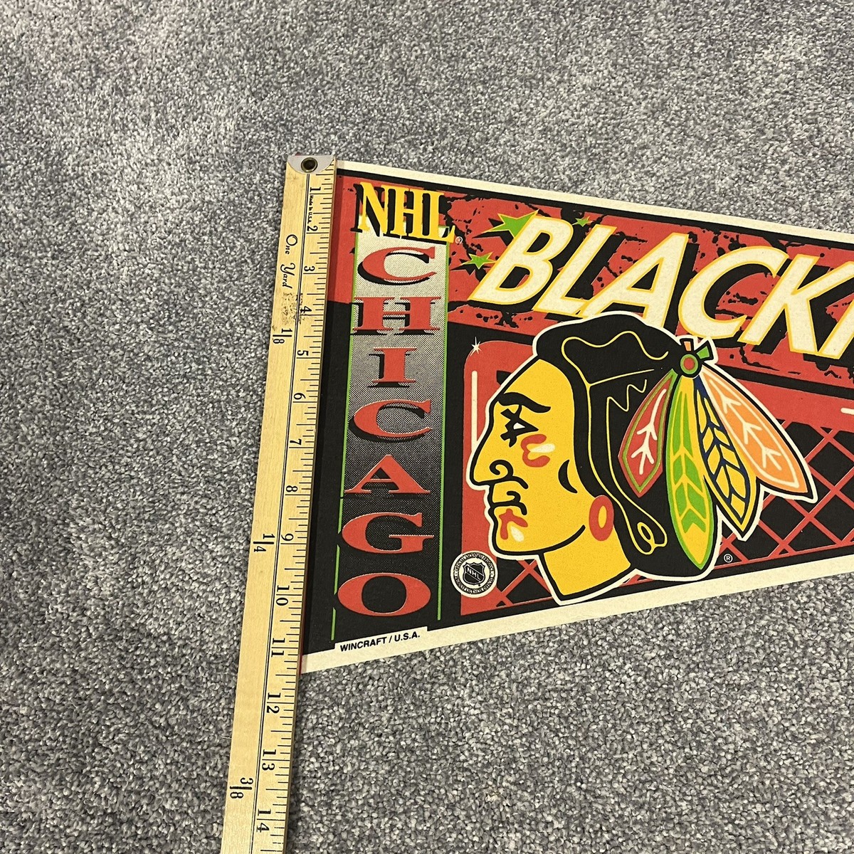 Vintage Chicago Blackhawks Flag Sports Banner Wall NHL Ice Hockey