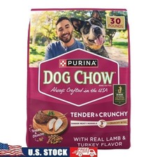 Tender Crunchy Adult Dog Food Real Lamb Turkey Flavor 30lb Kibble Nutrition New 1.37 per pound
