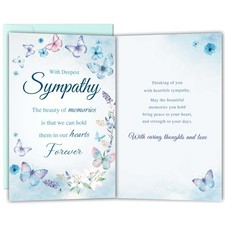 Bewoow Sympathy Card for Loss of Loved One, 8.1 x 5.3 inches, sympathy card