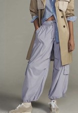 Anthropologie Daily Practice Parachute Cargo Pants Blue Gray Color Sz XL