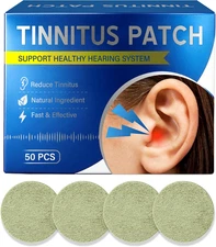 Natural Tinnitus Relief for Ringing Ears | 50 Herbal Patches | Reduce Buzzing &