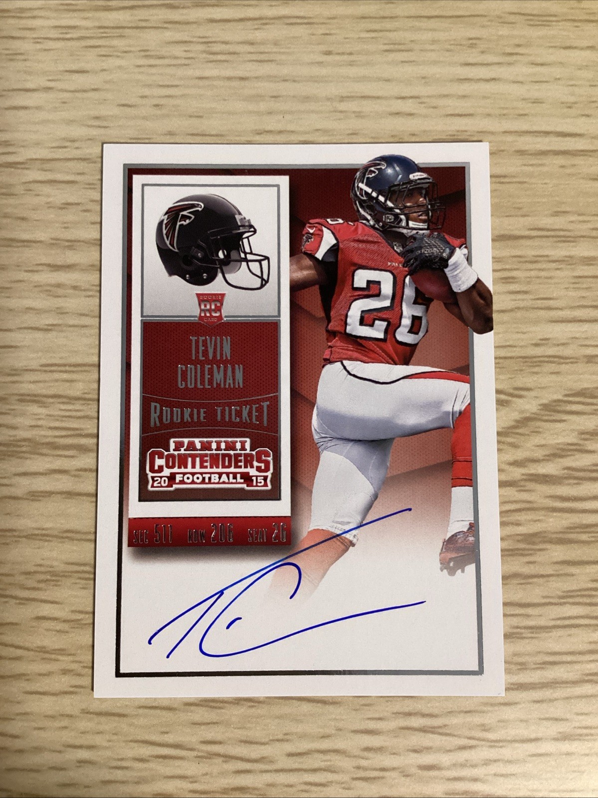 2015 Panini Contenders - Rookie Ticket RPS Tevin Coleman #237 Base (AU, RC)