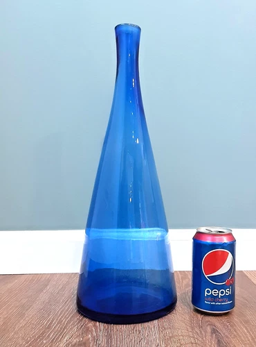 BLENKO Art Glass # 920 L Cobalt Persian Blue Genie Bottle Decanter ANDERSON MCM