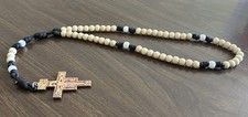Wood Bead Rosary with 3 inch wooden cross