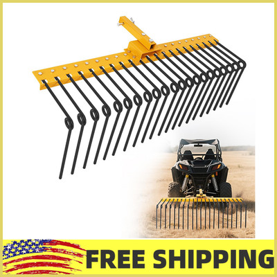 3 Point 48''/60''Tow Behind Landscape Rake W/21 Tines to Cat 1 for Tractor,Attache