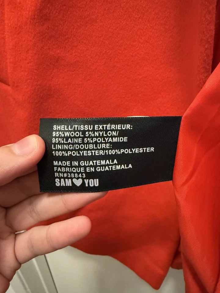 Женское красное шерстяное пико Sam Edelman — размер 14 - Изображение 4 из 4