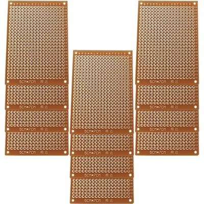 Hochwertiges 12er Set PCB Board Prototyp Lochrasterplatte Kit, 5x7cm Universa...