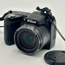 Nikon COOLPIX L110 Digital Camera Black 15x Wide Angle Optical Zoom Lens w/Strap